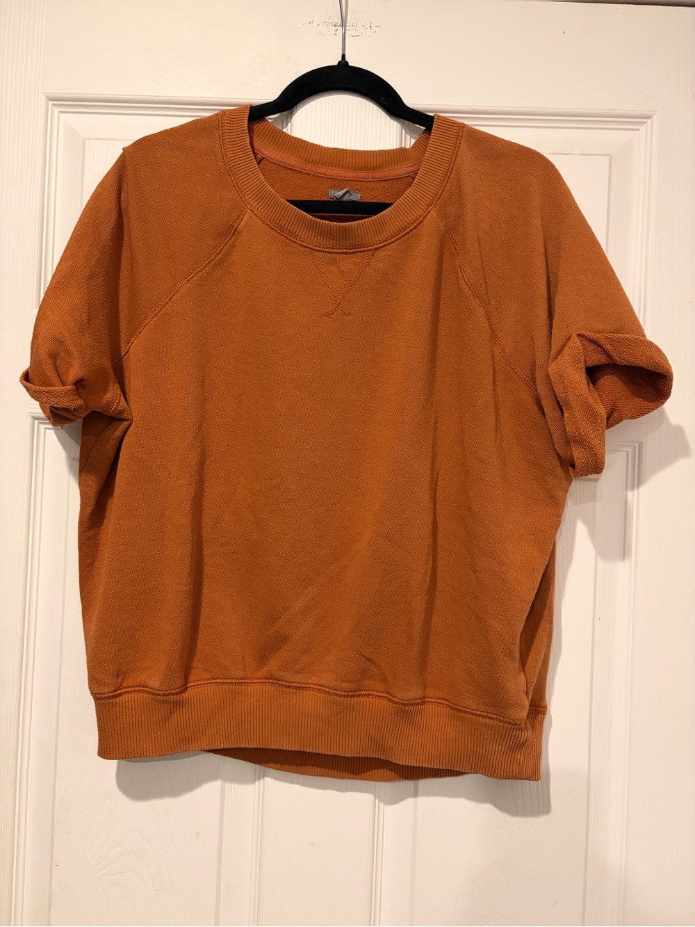 aerie Short-Sleeve Crewneck Sweatshirt - Rust Orange